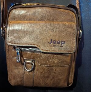 Jeep crossbody purse brown leather